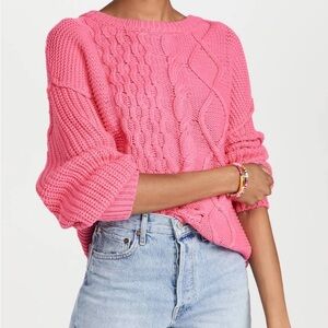 Free people Dream Cable Crewneck Sweater